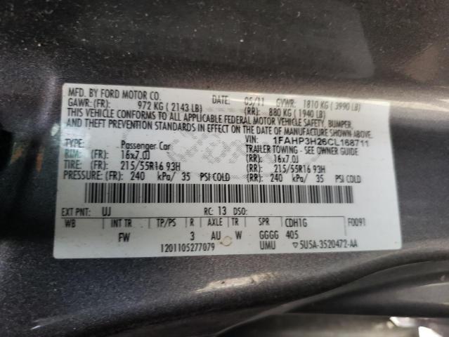 Photo 10 from auction – 2012 FORD FOCUS SEL with VIN 1FAHP3H26CL168711