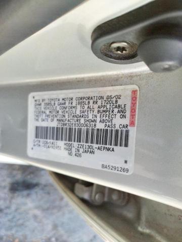 Photo 10 from auction – 2003 TOYOTA COROLLA CE with VIN JTDBR32E830006318
