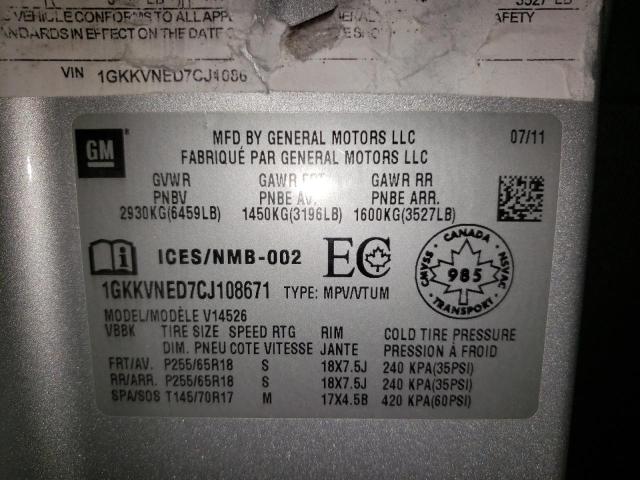 Photo 10 from auction – 2012 GMC ACADIA SLE with VIN 1GKKVNED7CJ108671