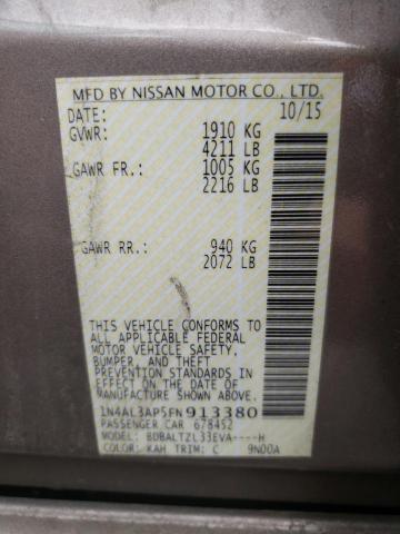 Photo 10 from auction – 2015 NISSAN ALTIMA 2.5 with VIN 1N4AL3AP5FN913380