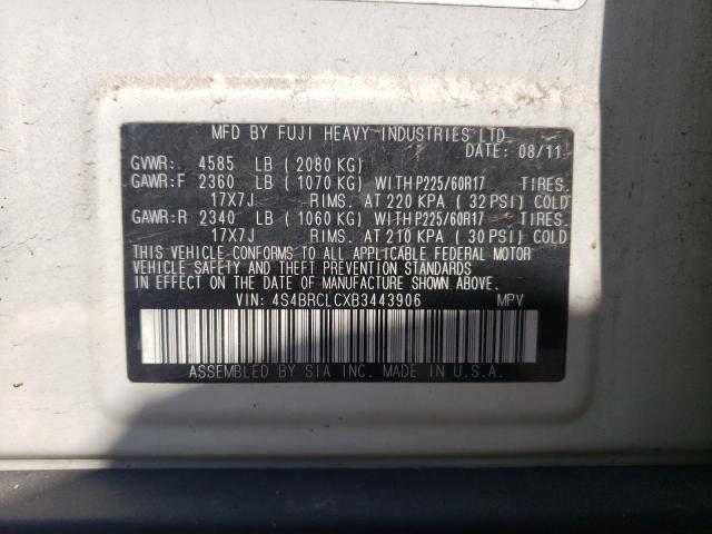 Photo 10 from auction – 2011 SUBARU OUTBACK 2. with VIN 4S4BRCLCXB3443906