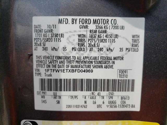 Photo 10 from auction – 2011 FORD 1100 with VIN 1FTFW1ETXBFD04969