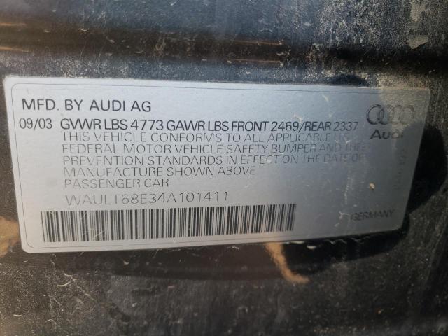 Photo 10 from auction – 2004 AUDI A4 3.0 QUA with VIN WAULT68E34A101411