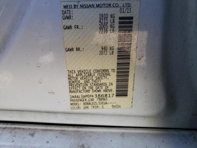 Photo 10 from auction – 2015 NISSAN ALTIMA 2.5 with VIN 1N4AL3AP0FN386817