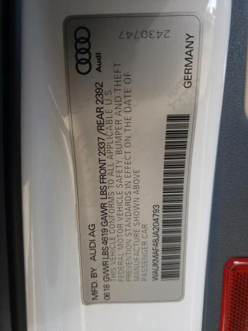 Photo 10 from auction – 2018 AUDI A4 PREMIUM with VIN WAUKMAF48JA204793