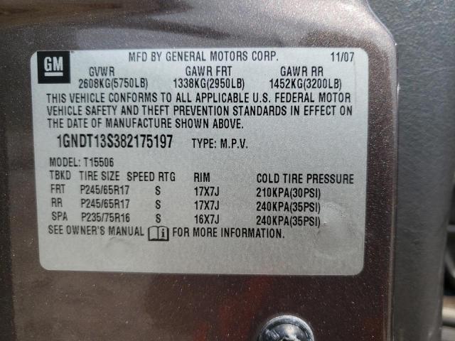 Photo 10 from auction – 2008 CHEVROLET TRAILBLAZE with VIN 1GNDT13S382175197