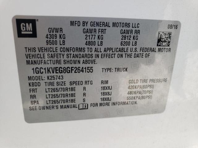 Photo 10 from auction – 2016 CHEVROLET SILVERADO with VIN 1GC1KVEG8GF264155