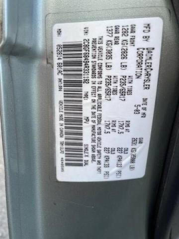 Photo 10 from auction – 2004 CHRYSLER PACIFICA with VIN 2C8GF68494R331192