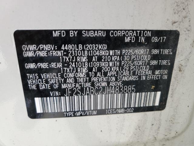 Photo 10 from auction – 2018 SUBARU FORESTER 2 with VIN JF2SJABC2JH483885