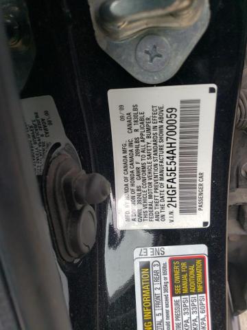 Photo 10 from auction – 2010 HONDA CIVIC SI with VIN 2HGFA5E54AH700059