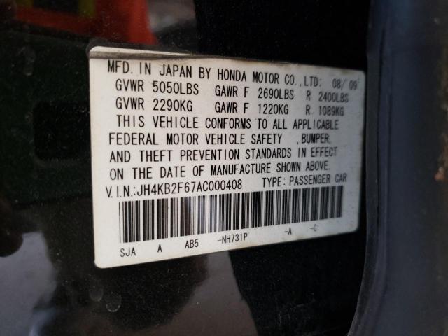 Photo 10 from auction – 2010 ACURA RL with VIN JH4KB2F67AC000408