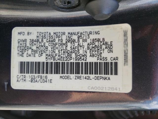 Photo 10 from auction – 2013 TOYOTA COROLLA BA with VIN 5YFBU4EE2DP199542