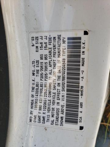 Photo 10 from auction – 2004 HONDA CR-V EX with VIN SHSRD78874U204549