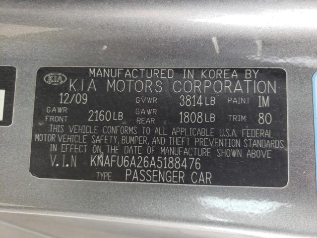 Photo 10 from auction – 2010 KIA FORTE EX with VIN KNAFU6A26A5188476