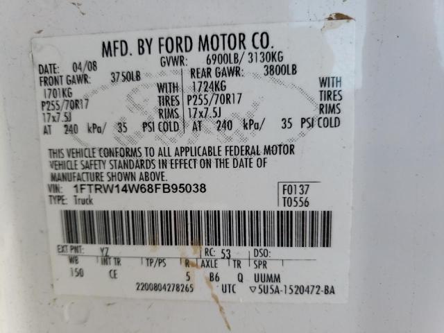 Photo 10 from auction – 2008 FORD F150 SUPER with VIN 1FTRW14W68FB95038