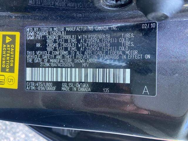 Photo 10 from auction – 2010 LEXUS RX 350 with VIN 2T2BK1BA7AC050976