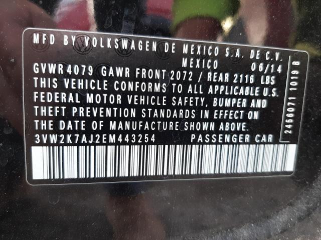 Photo 10 from auction – 2014 VOLKSWAGEN JETTA BASE with VIN 3VW2K7AJ2EM443254