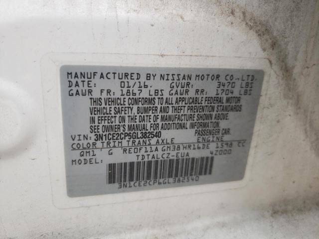 Photo 10 from auction – 2016 NISSAN VERSA NOTE with VIN 3N1CE2CP6GL382540
