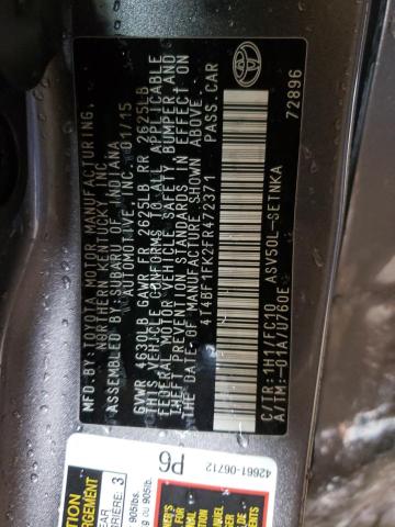 Photo 10 from auction – 2015 TOYOTA CAMRY LE with VIN 4T4BF1FK2FR472371