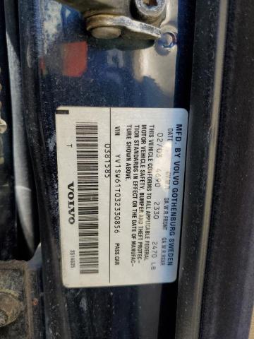 Photo 10 from auction – 2003 VOLVO V70 with VIN YV1SW61T032330856