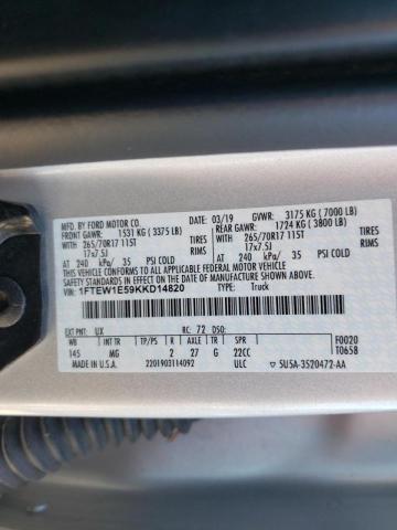 Photo 10 from auction – 2019 FORD F150 SUPER with VIN 1FTEW1E59KKD14820