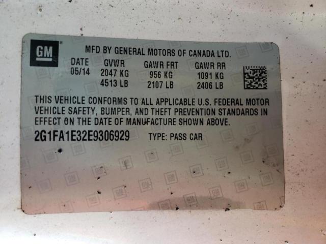 Photo 10 from auction – 2014 CHEVROLET CAMARO LS with VIN 2G1FA1E32E9306929