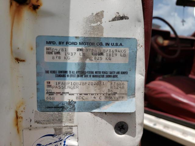 Photo 10 from auction – 1981 FORD MUSTANG with VIN 1FABP10B2BF202081