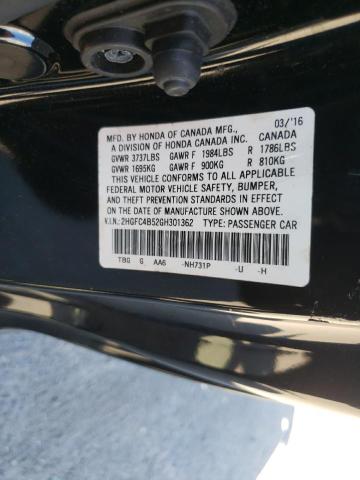 Photo 10 from auction – 2016 HONDA CIVIC LX with VIN 2HGFC4B52GH301362