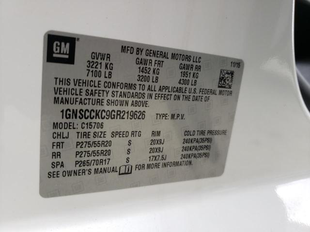 Photo 10 from auction – 2016 CHEVROLET TAHOE C150 with VIN 1GNSCCKC9GR219626