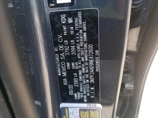 Photo 10 from auction – 2022 KIA FORTE FE with VIN 3KPF24AD9NE472600