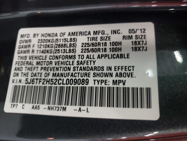 Photo 10 from auction – 2012 HONDA CROSSTOUR with VIN 5J6TF2H52CL009089