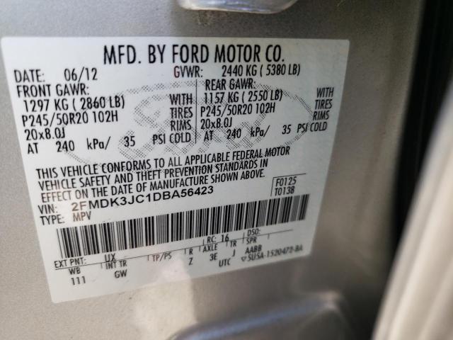 Photo 10 from auction – 2013 FORD EDGE SEL with VIN 2FMDK3JC1DBA56423