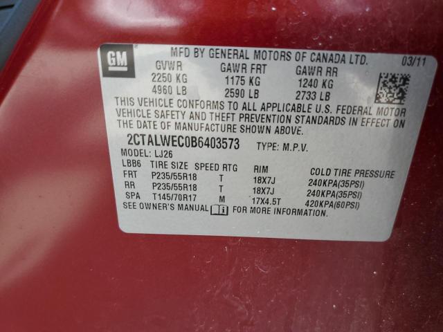 Photo 10 from auction – 2011 GMC TERRAIN SL with VIN 2CTALWEC0B6403573