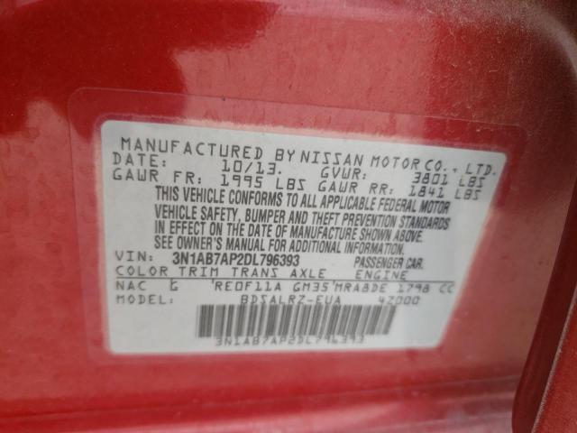 Photo 10 from auction – 2013 NISSAN SENTRA S with VIN 3N1AB7AP2DL796393