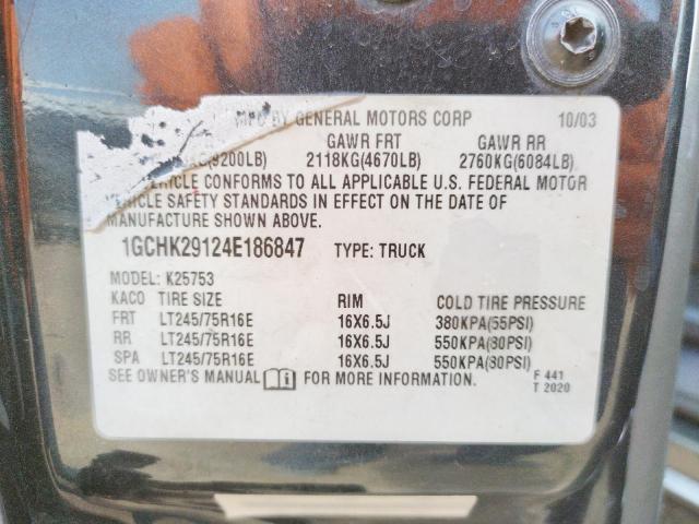 Photo 10 from auction – 2004 CHEVROLET SILVERADO with VIN 1GCHK29124E186847