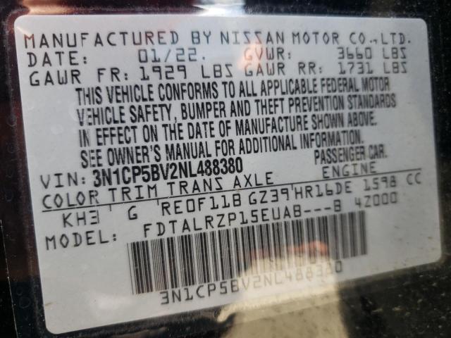 Photo 10 from auction – 2022 NISSAN KICKS S with VIN 3N1CP5BV2NL488380