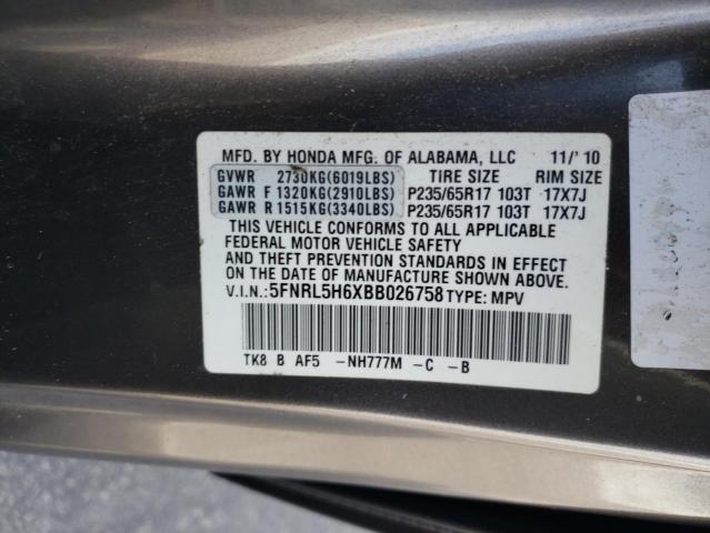 Photo 10 from auction – 2011 HONDA ODYSSEY EX with VIN 5FNRL5H6XBB026758