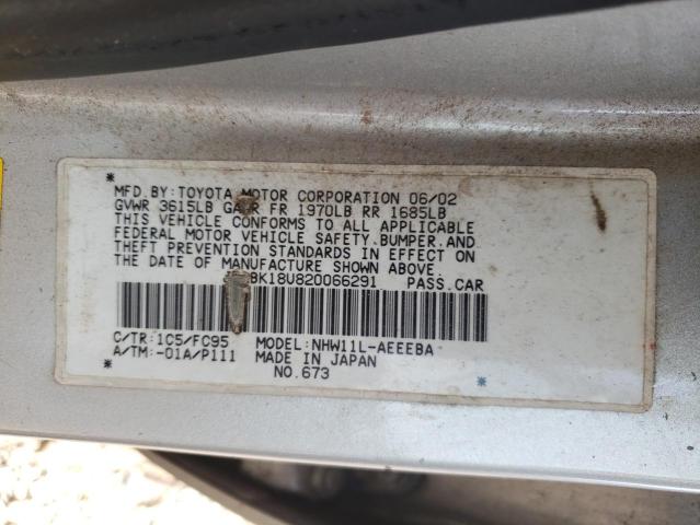 Photo 10 from auction – 2002 TOYOTA PRIUS with VIN JT2BK18U820066291