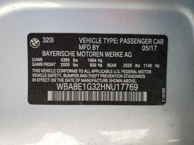 Photo 10 from auction – 2017 BMW 320 I with VIN WBA8E1G32HNU17769