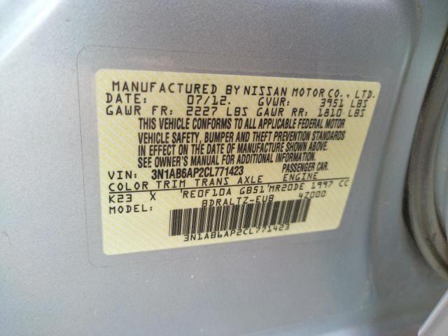 Photo 10 from auction – 2012 NISSAN SENTRA 2.0 with VIN 3N1AB6AP2CL771423