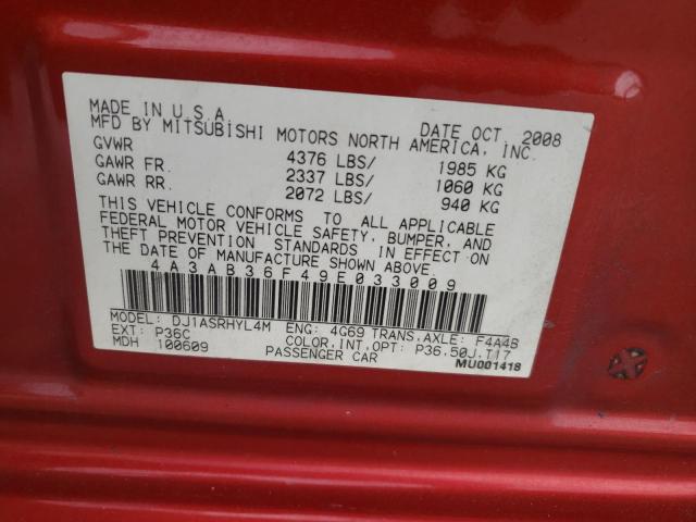 Photo 10 from auction – 2009 MITSUBISHI GALANT ES with VIN 4A3AB36F49E033009