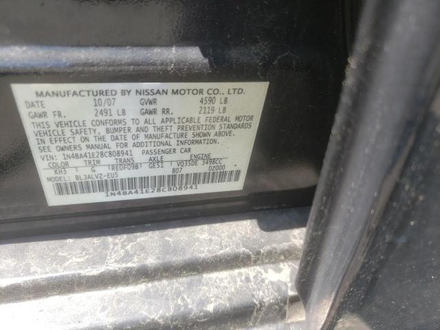 Photo 10 from auction – 2008 NISSAN MAXIMA SE with VIN 1N4BA41E28C808941
