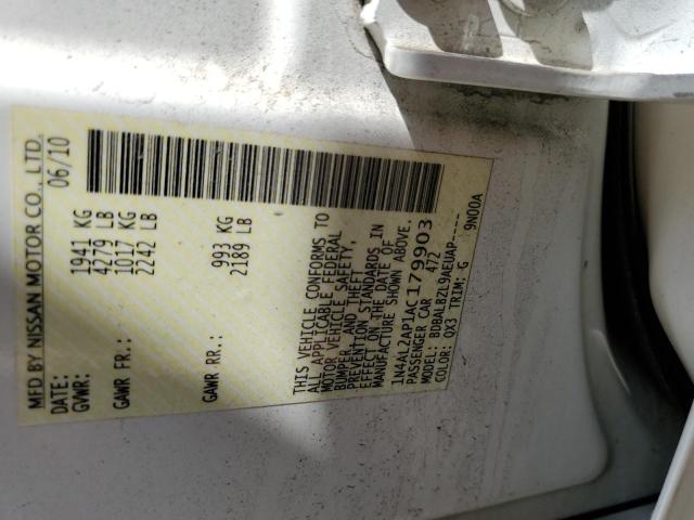 Photo 10 from auction – 2010 NISSAN ALTIMA BAS with VIN 1N4AL2AP1AC179903