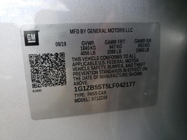 Photo 10 from auction – 2020 CHEVROLET MALIBU LS with VIN 1G1ZB5ST5LF042177