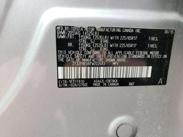 Photo 10 from auction – 2015 TOYOTA RAV4 LE with VIN 2T3ZFREV6FW202683