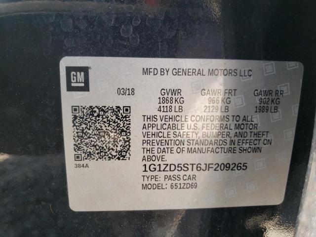Photo 10 from auction – 2018 CHEVROLET MALIBU LT with VIN 1G1ZD5ST6JF209265