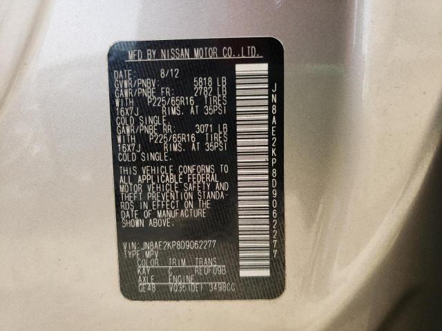 Photo 10 from auction – 2013 NISSAN QUEST S with VIN JN8AE2KP8D9062277