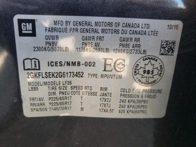 Фото 10 с аукциона – 2016 GMC TERRAIN SL с VIN 2GKFLSEK2G6173452