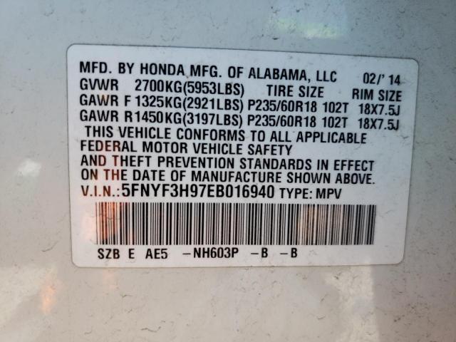Photo 10 from auction – 2014 HONDA PILOT TOUR with VIN 5FNYF3H97EB016940