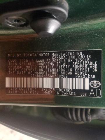 Photo 10 from auction – 2016 TOYOTA COROLLA L with VIN 2T1BURHE5GC730262